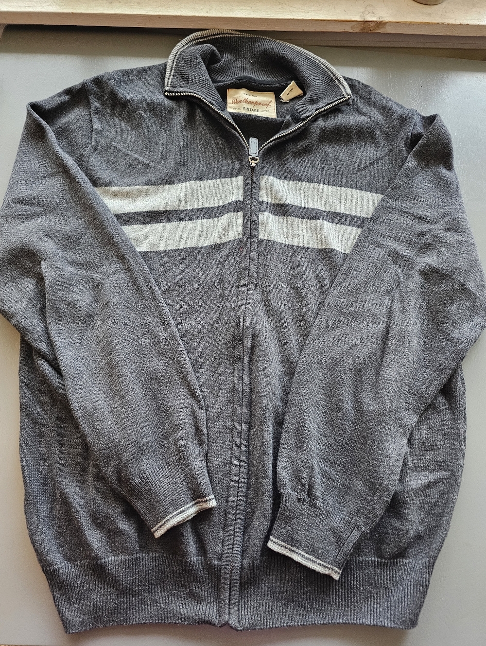 Mens Weather Proof Vintage Full Zip Sweathr Sz Lg